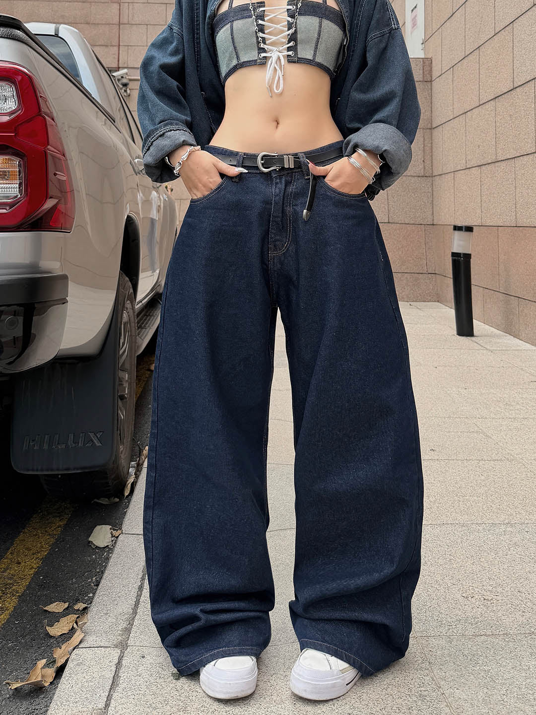 Super Baggy Raw Indigo Jeans – Weave Wardrobe Streetwear - Main Image
