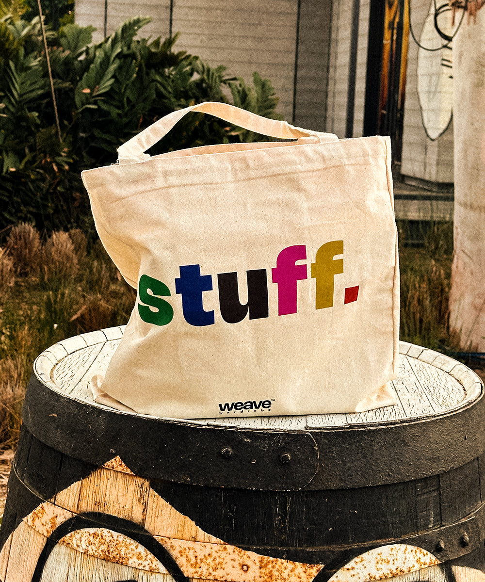 Rainbow Script Canvas Tote Bag – Weave Wardrobe