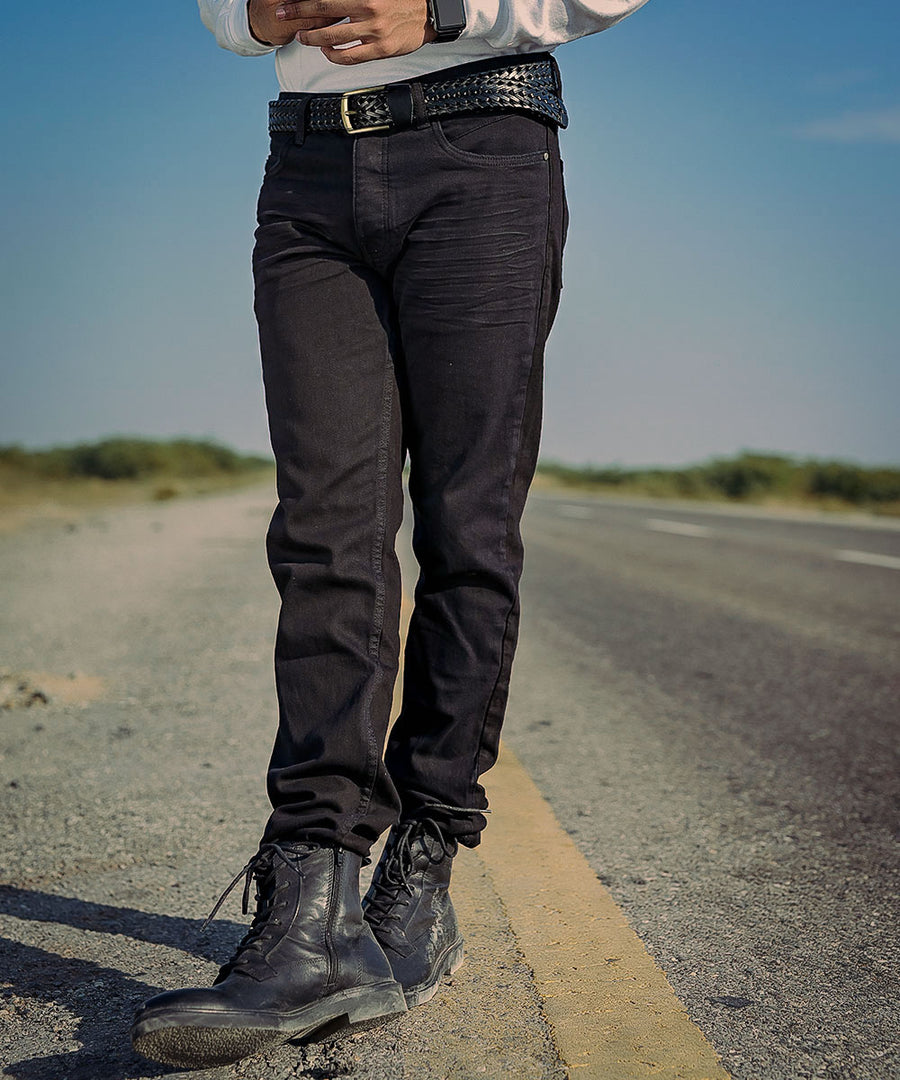 Black Beckham Denim Jeans Men | El Denim Vol. 1: Highway | Weave Wardrobe