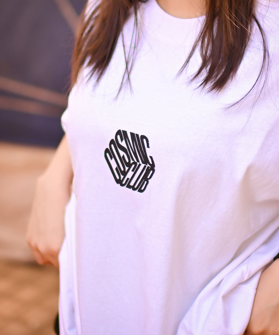 Cosmic Club Oversized Typography Women T-Shirt