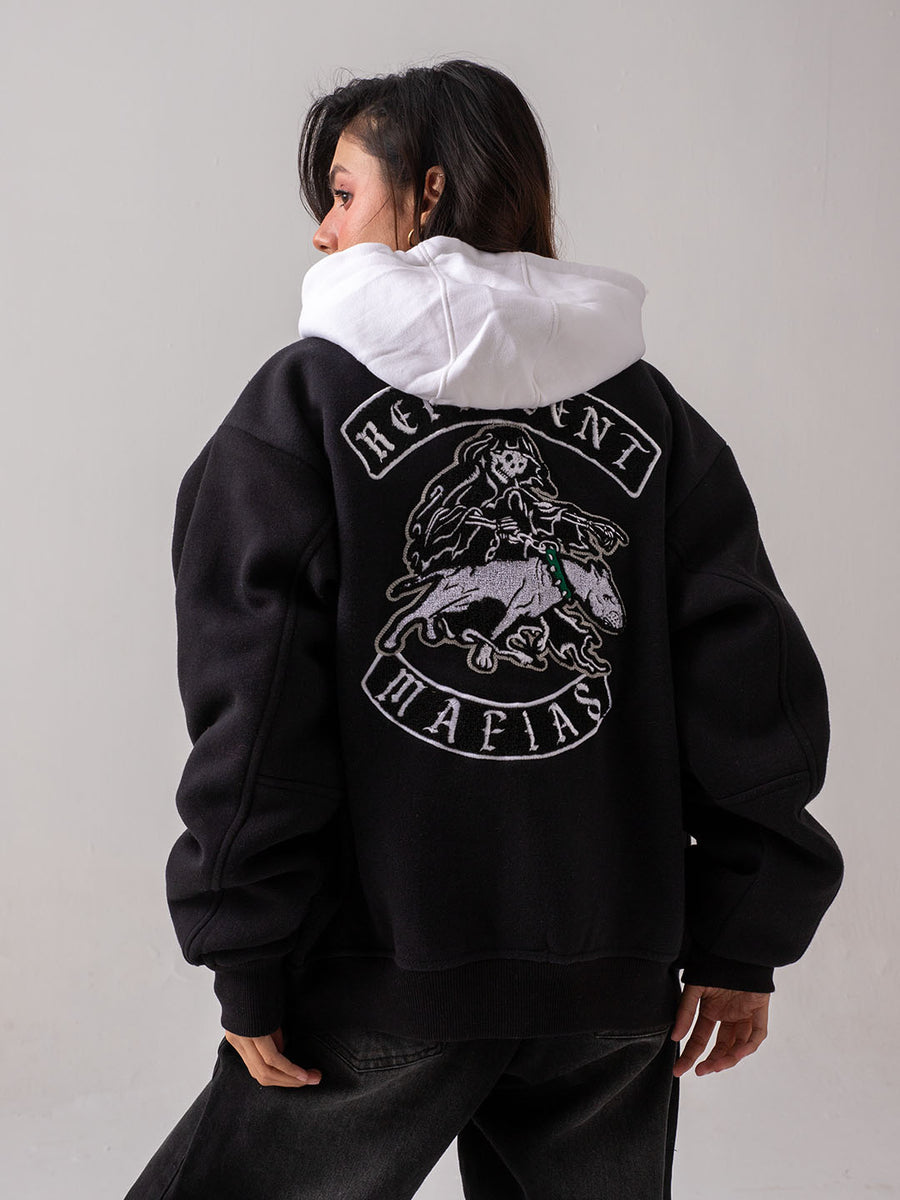 UNISEX – Black Represent Mafia Varsity Jacket