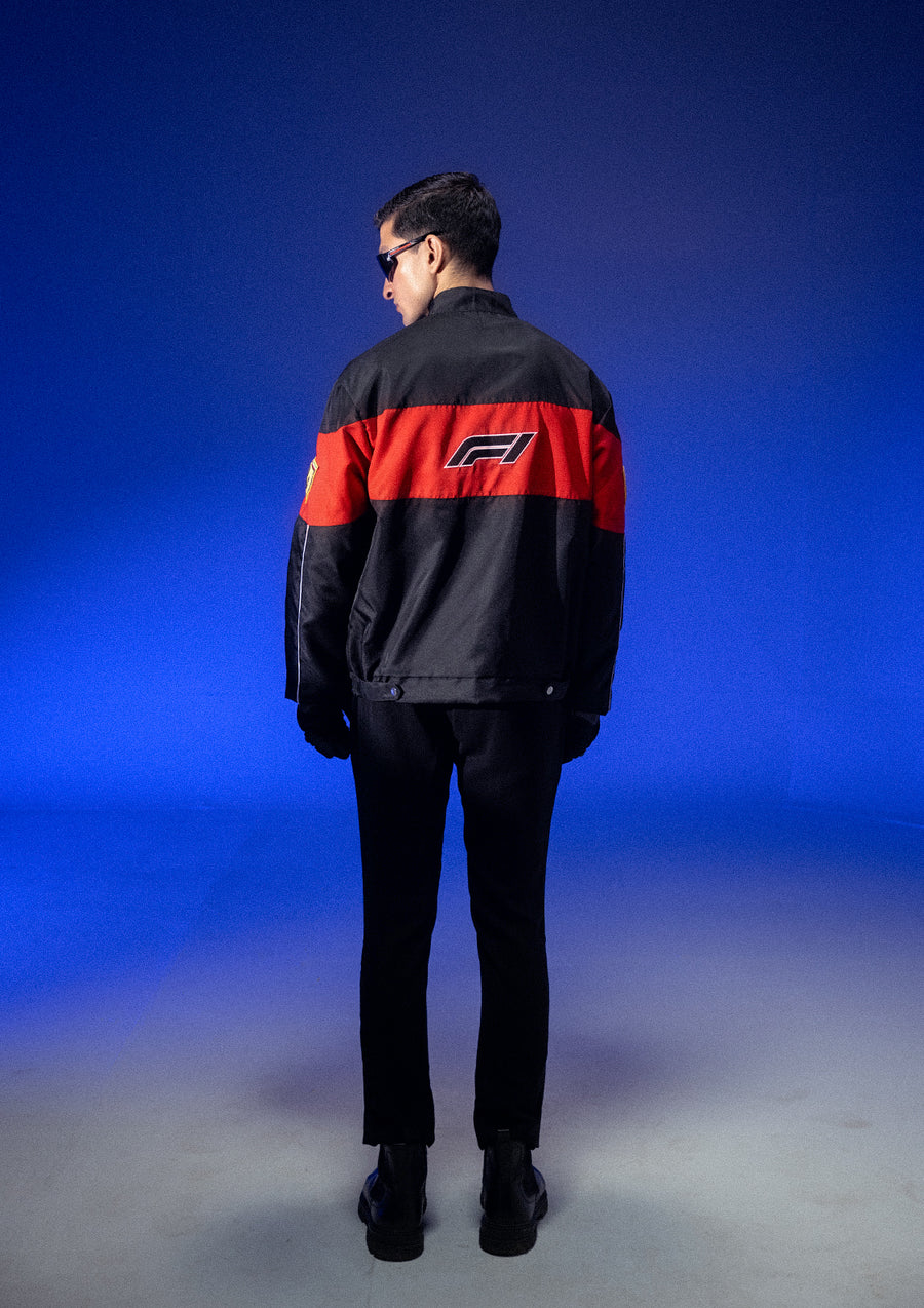 Unisex F1 Black & Red Racer Jacket