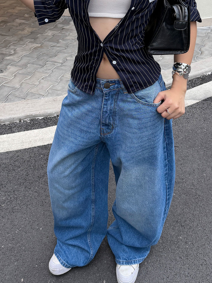 UNISEX Blue Riot - Super Baggy Denim Jeans