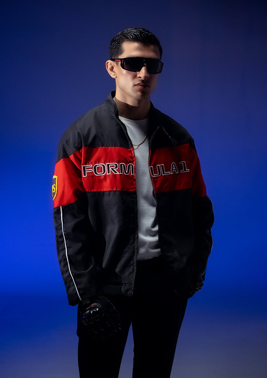 Unisex F1 Black & Red Racer Jacket