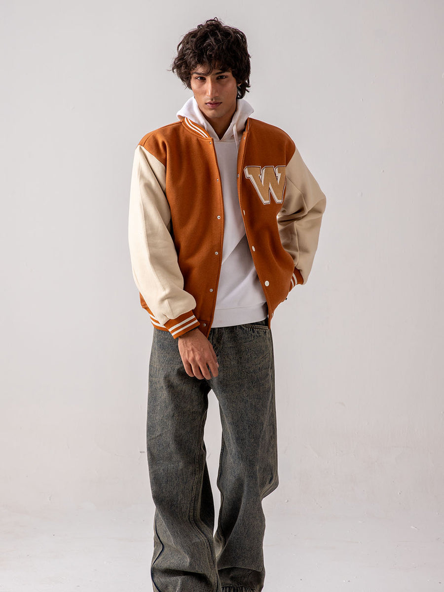 UNISEX - Brown Cherry Bomb Varsity Jacket