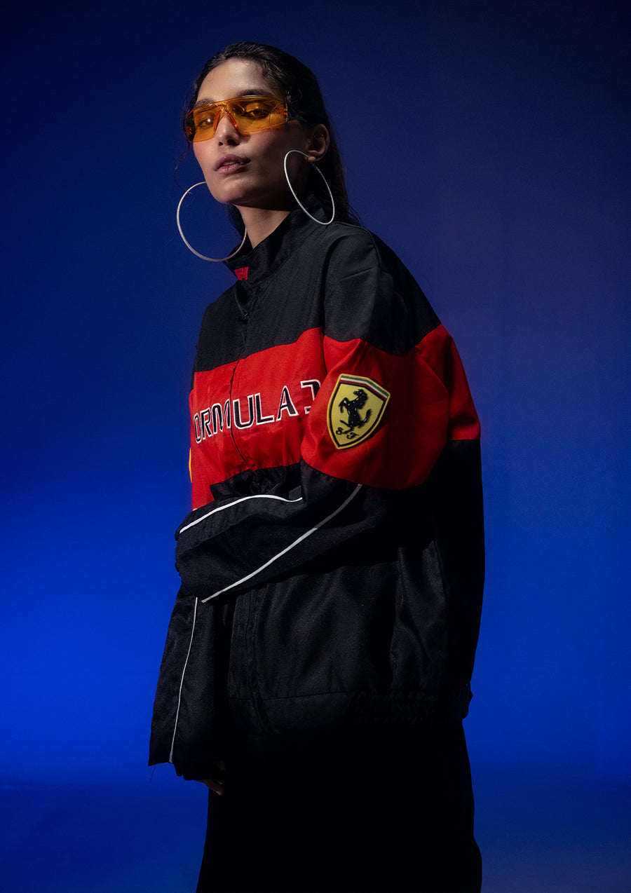 Unisex F1 Black & Red Racer Jacket