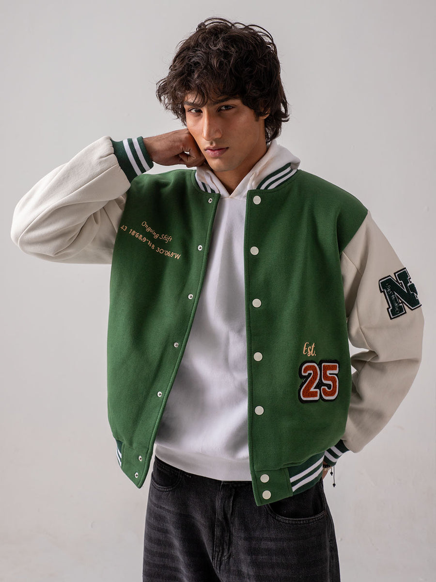 UNISEX - Green Crystal Clear Varsity Jacket