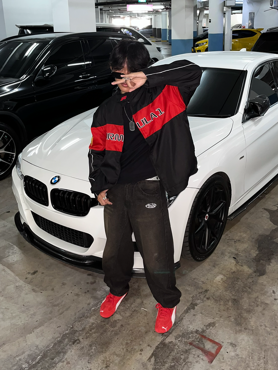 Unisex F1 Black & Red Racer Jacket