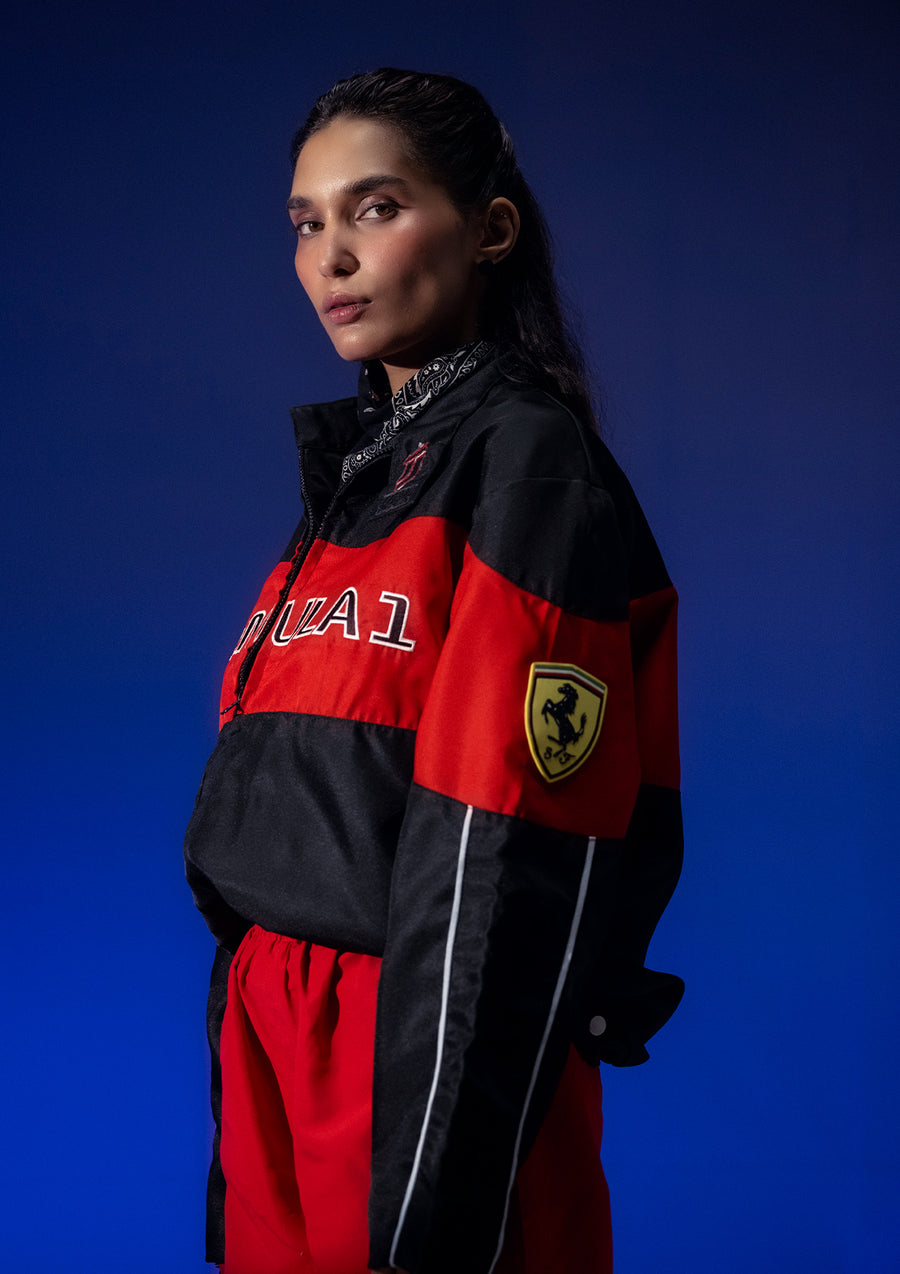 Unisex F1 Black & Red Racer Jacket