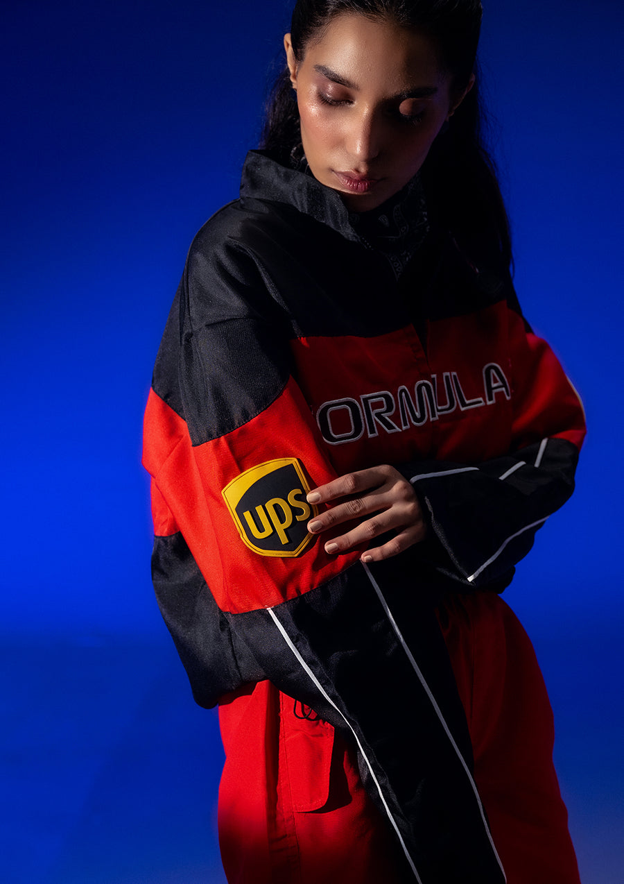 Unisex F1 Black & Red Racer Jacket