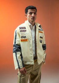 ジャケット UNISEX ARC RACING JACKET (BEIGE) RACING TRACK JACKET cream - LMC | 60% - Asian Fashion Online