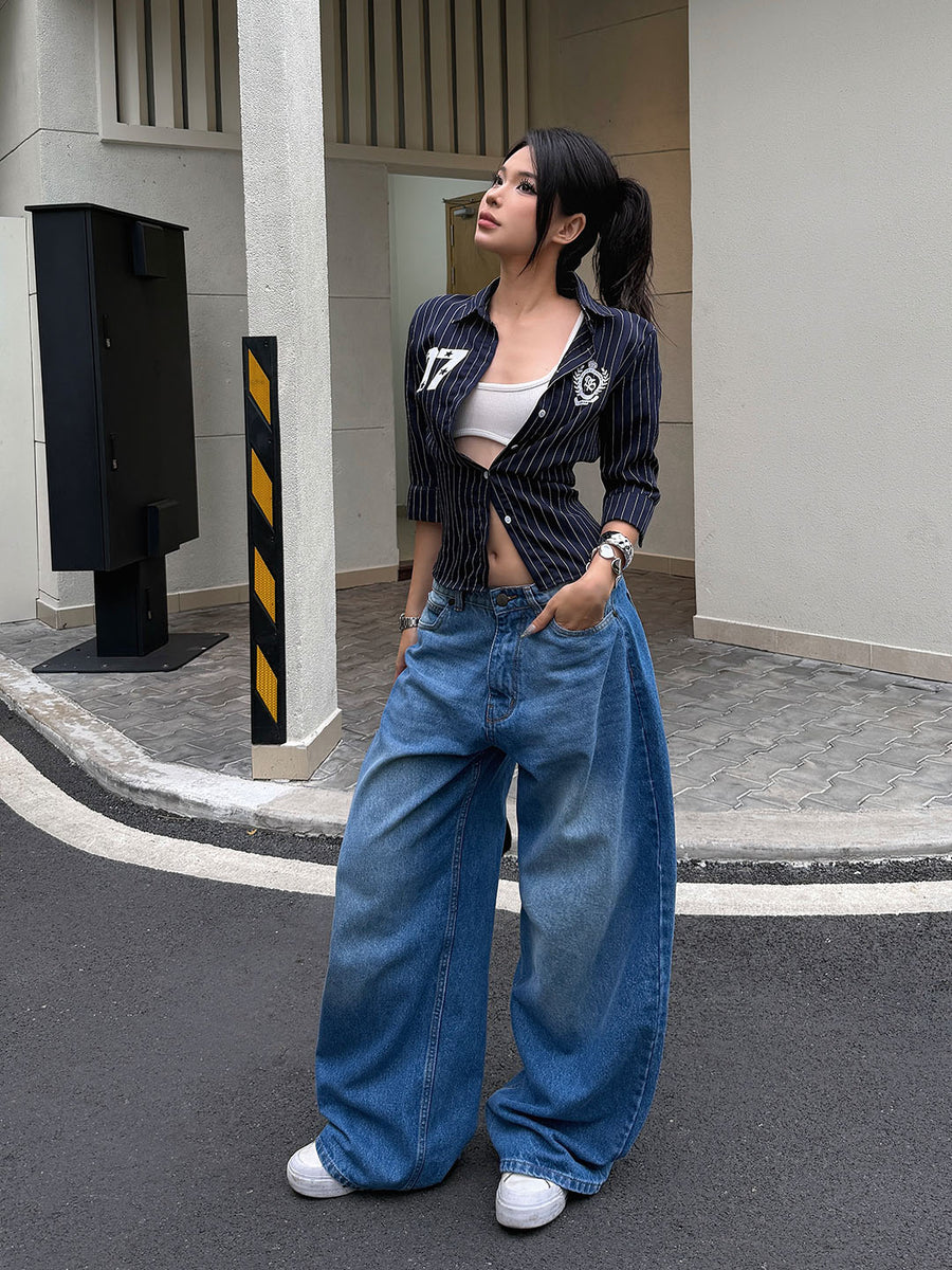 UNISEX Blue Riot - Super Baggy Denim Jeans