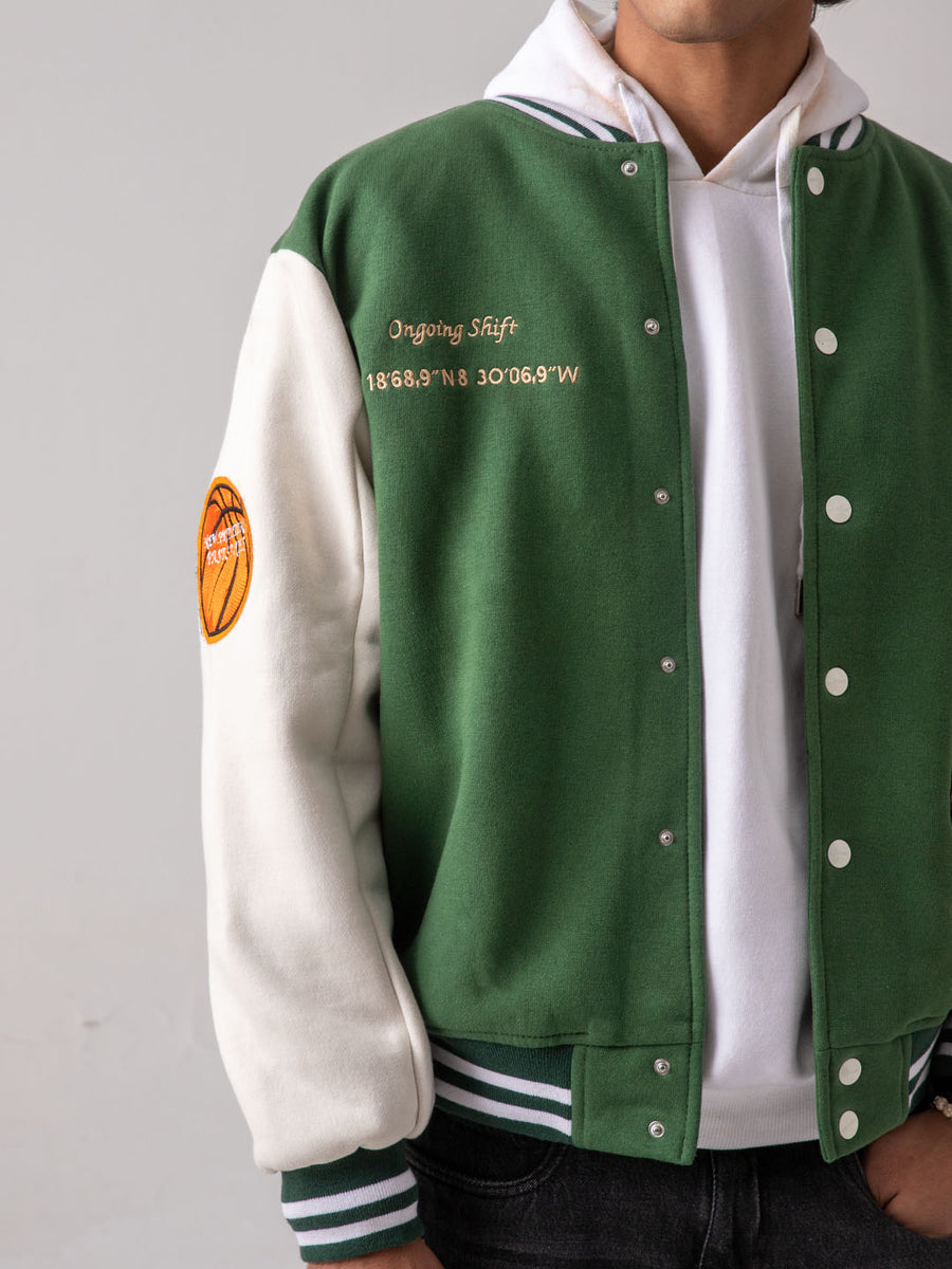 UNISEX - Green Crystal Clear Varsity Jacket