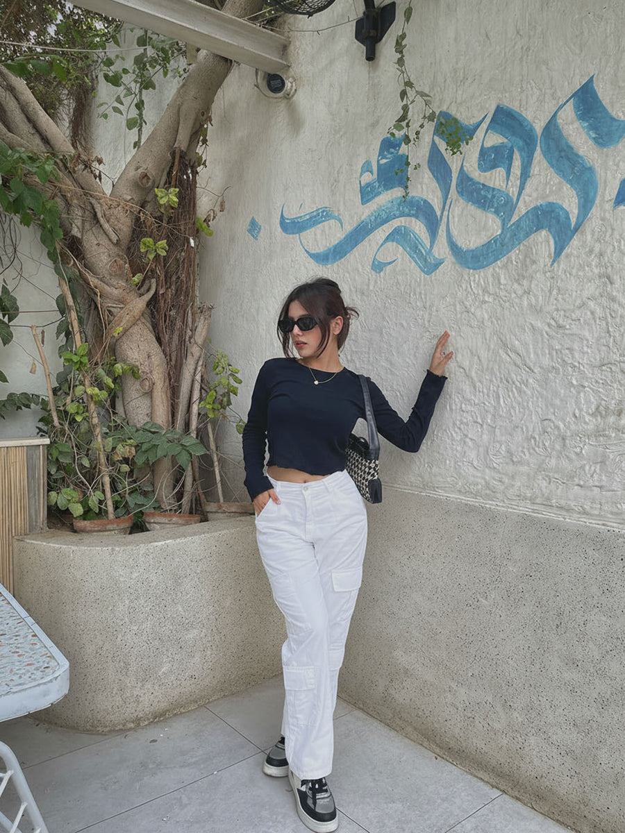 UNISEX Ice White Utility Cargo Pants