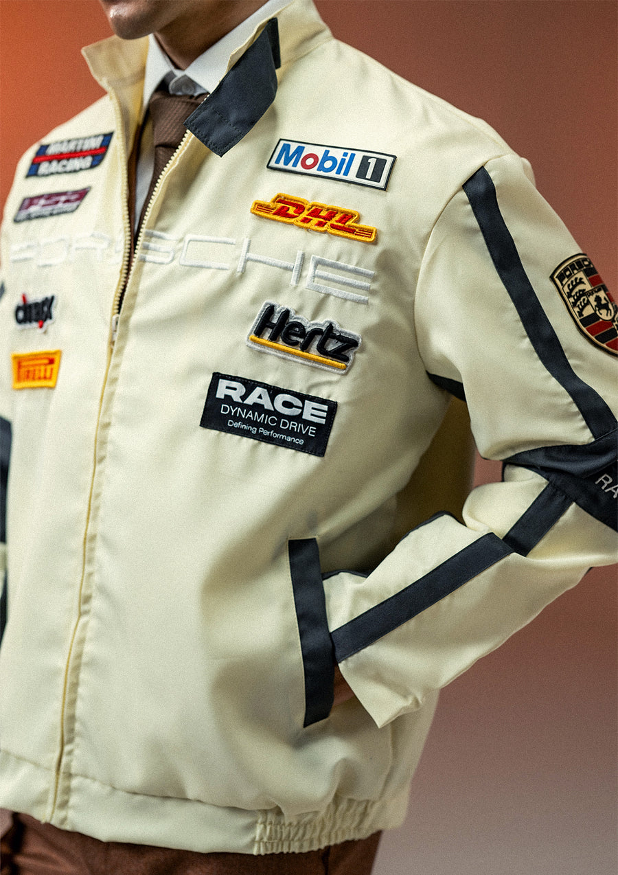 Unisex Apex Racer Beige & Grey Racer Jacket