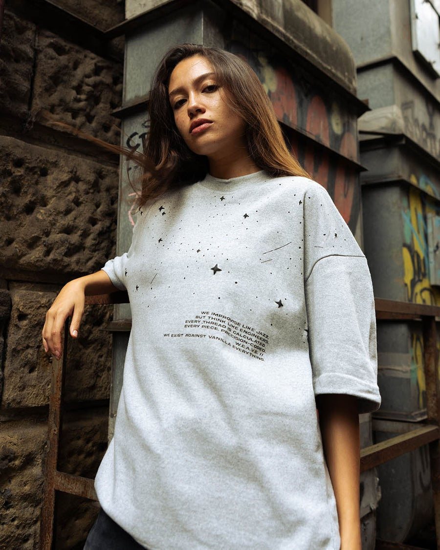 Manifesto Oversized Tee – Ash Grey