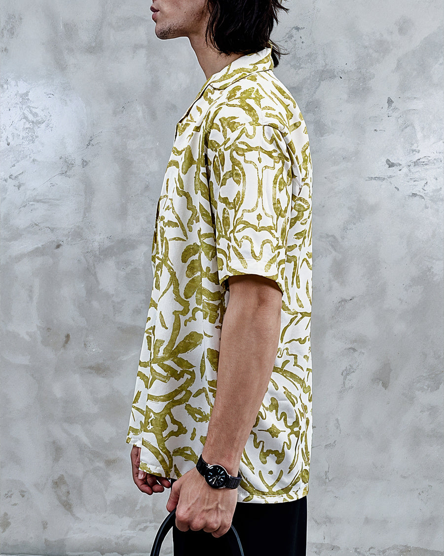 Tropical Palm Resort Collar Shirt