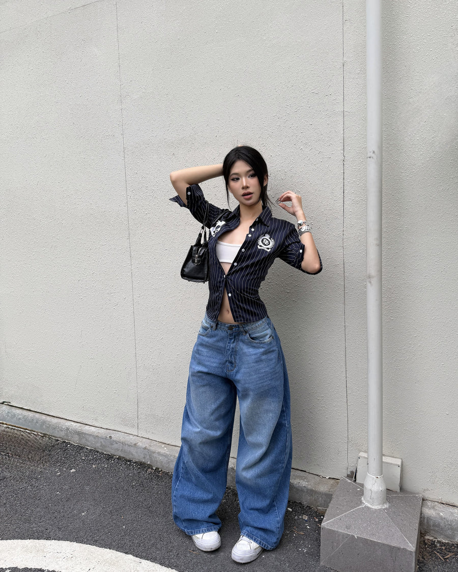 UNISEX Blue Riot - Super Baggy Denim Jeans