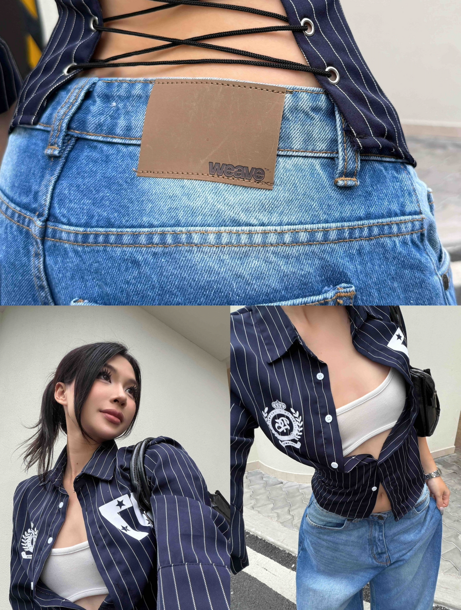 UNISEX Blue Riot - Super Baggy Denim Jeans