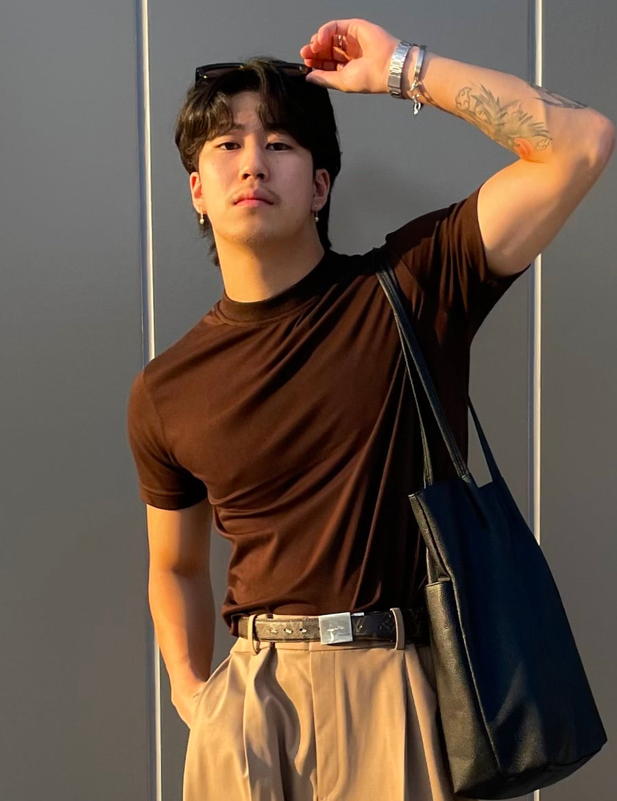Unisex Mocha Brown Basic Tee – Weave Basics