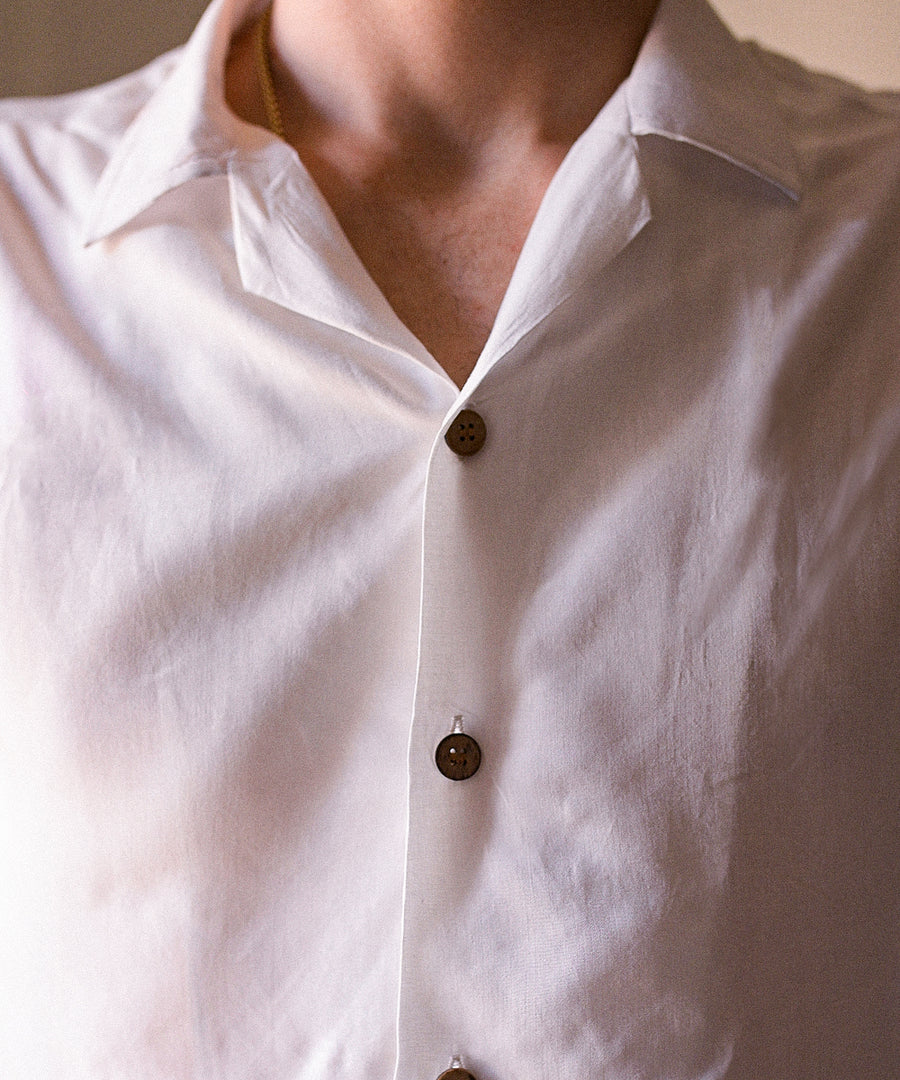 White Ethnic Embro Shirt: Ethno