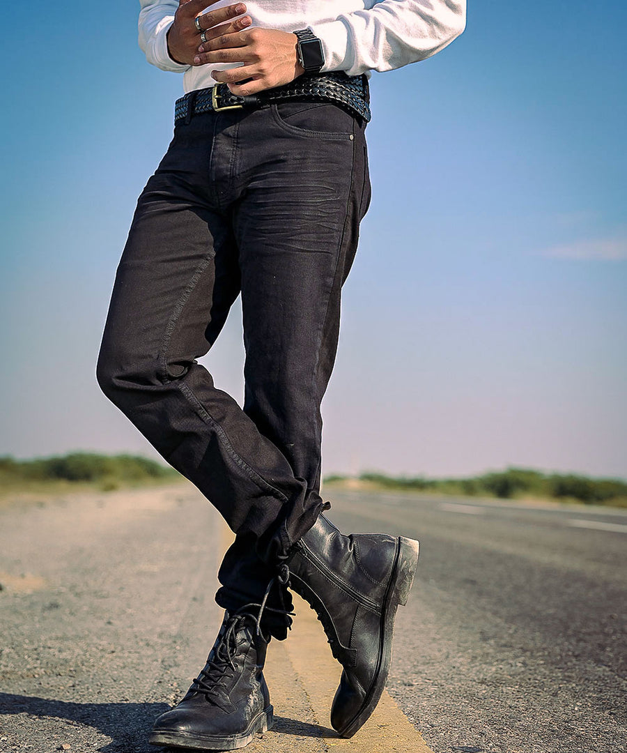 Black Beckham Men Denim Jeans | El Denim Vol. 1: Highway | Weave Wardrobe