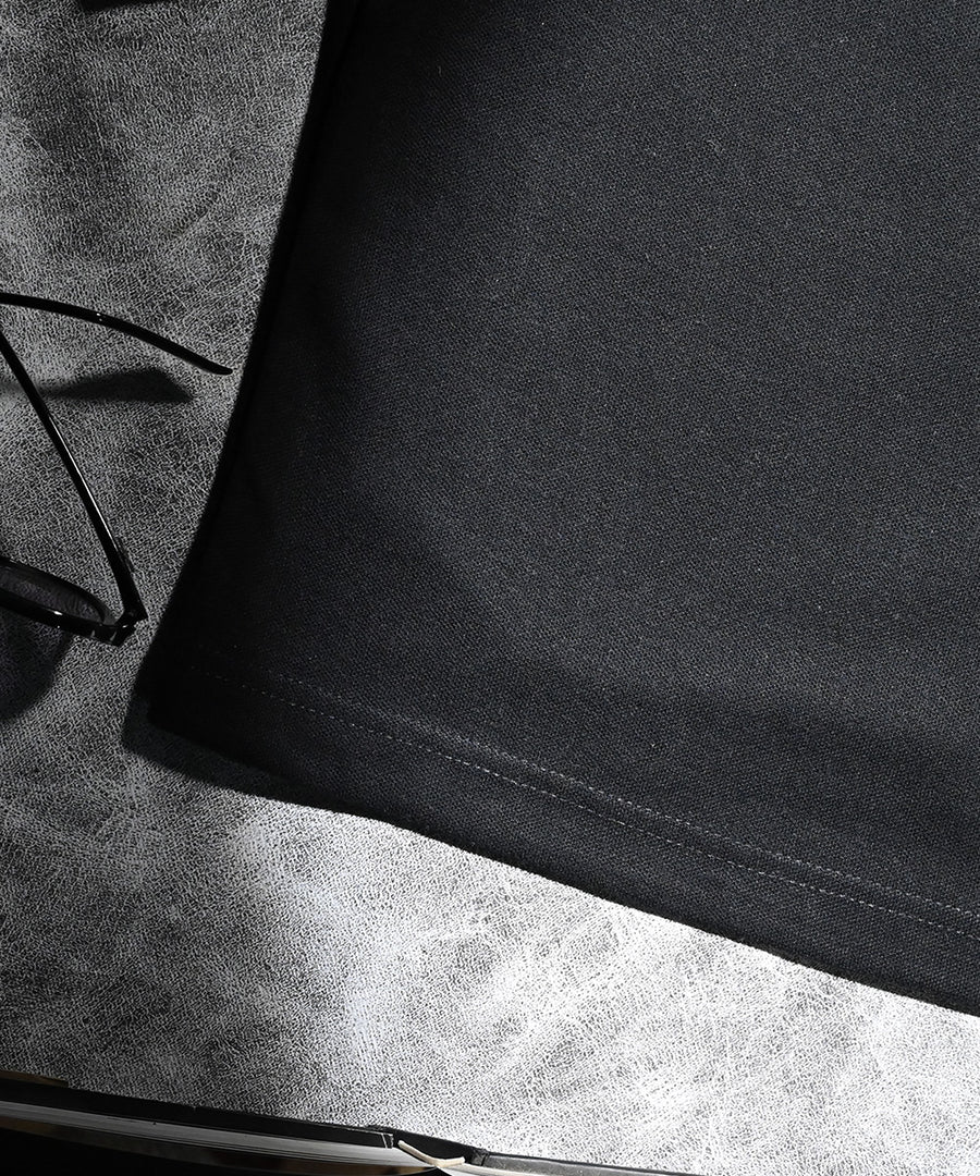Black Arabic Embroidered Crop Polo | Weave Wardrobe