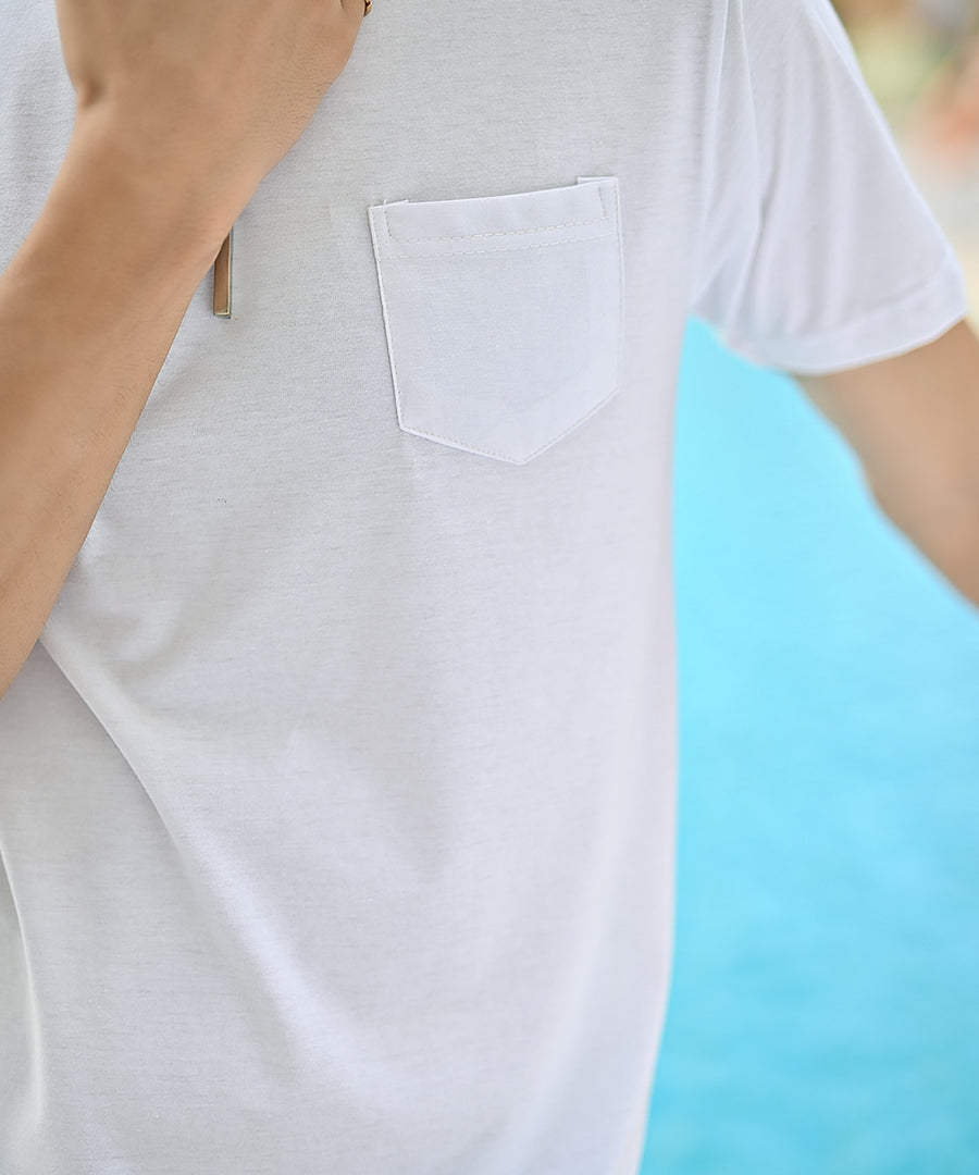 White Basic Single Pocket Tee |  Basics Vol. 1 | T-Shirts for Men | Mens Fashion | Weave Wardrobe