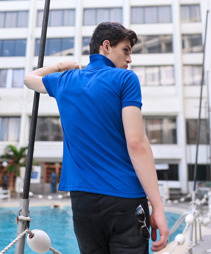 Royal Blue Zipper Polo | Basics Vol. 1 | Polo for Men | Mens Fashion | Weave Wardrobe
