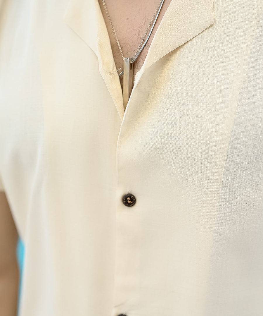 Milky White Basic Cuban Collar Shirt | Basics Vol. 1 | Shirts for Men | Mens Fashion | Weave Wardrobe